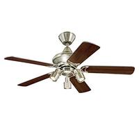 Westinghouse Lighting Kingston Ventilador de Techo GU10, 53 W, Aluminio Satinado, 105 x 105 x 38 cm