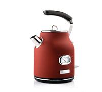 Westinghouse Lighting WEKR1 - Hervidor de agua con indicador de temperatura y nivel de agua, con filtro de cal y protección contra sobrecalentamiento, 1,7 litros, color rojo
