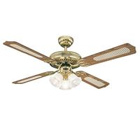 Westinghouse Monarch Trio Ventilador de Techo E14, 60 W, Latón Pulido, 132 x 132 x 43 cm