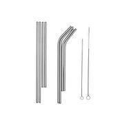 Westinghouse - Pajitas de acero inoxidable, 10 unidades, 8 pajitas, 2 cepillos de limpieza, acero inoxidable, reutilizables, ecológicas, diseño elegante, aptas para lavavajillas