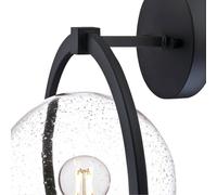 Westinghouse iluminación 6580440 Aplique para exteriores de una sola luz Palm Beach, acabado negro texturizado con vidrio transparente fantasía
