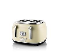 Westinghouse - Tostadora retro de 4 rebanadas, punta extraíble, 6 niveles de bronceado, centrado del pan, función de descongelación, calentamiento y parada, indicador de control, cuenco extensible