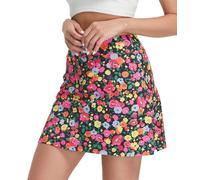 Westkun Falda Pantalon Mujer Golf con 4 Bolsillos Verano Faldas Atlética Ligera de Cintura Alta con Pantalones Cortos para Tenis Correr Entrenamiento Flores Pequeñas S