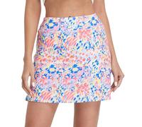 Westkun Minifalda de Tenis Atlética de Talle Alto para Mujer con Pantalones Cortos y Bolsillos Faldas Pantalón Deportivas para Bullpadel Golf Correr Pelotas Entrenamiento Patrón Colores L