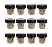 Westmark 12 tapones para botellas de vino, licores, aceite o vinagre, corcho natural/plástico, marrón claro/negro, 482020E4