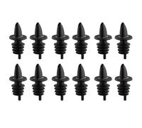 Westmark 12 vertedores para botellas de licores, vinagres y aceites, dosificadores con tubo de aire, fluorescentes, tapón de plástico, vertido en chorro, negros, 4110203S