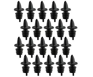 Westmark 2 Boquillas de botella para servir bebidas espirituosas/aceite/vinagre, Dosificador con tubo de aire, Corchos de plástico, Jet-Pour, Negro, 411022E3