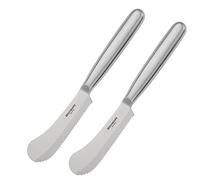 Westmark 2 cuchillos de desayuno/mantequilla con filo ondulado y punta ancha, longitud: 22 cm, acero inoxidable, plata, 135922E3