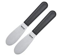 Westmark 2 Cuchillos profesionales para mantequilla, Tamaño de la hoja: 3,3 x 8,5 cm, Longitud: 18,5 cm, Acero inoxidable/plástico, Master Line, Negro/Plata, 135722E3