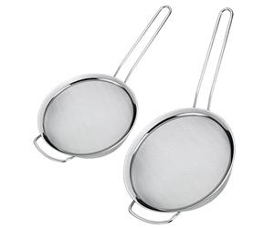 Westmark 2 escurridores domésticos con borde ancho, Picante, ø 16 cm + ø 20 cm, Acero inoxidable, Plateado, 121622E6