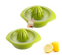 Westmark 2 Exprimidores de limón/cítricos con recipiente, Diámetro: 18,7 cm, Capacidad: 0,5 litros, Plástico, Limetta, Verde manzana, 309122EA