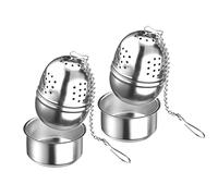 Westmark 2 huevos de té ovalados con plato, té de acero inoxidable, diámetro de 4,3 cm, 157722E3