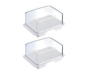 Westmark 2 Mantequeras para nevera, Plástico, Exclusiv, Blanco/transparente, 208622E3
