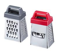 Westmark 2 mini ralladores cuadrados con cuatro superficies de rallado, acero inoxidable/plástico, mango plateado/de color, 116922E3