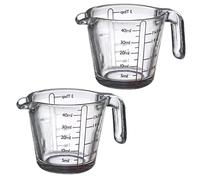 Westmark 2 mini vasos medidores de 40 ml, 4 escalas diferentes, aptos para horno, microondas y congelador, shorty, transparente/negro, 305522E3