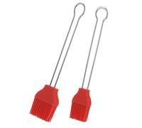 Westmark 2 pinceles para cocinar y hornear, longitud: 20 cm/22 cm, silicona/acero inoxidable, silicona, rojo/plata, 154422E7