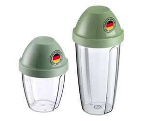 Westmark 2 vasos/agitadores para mezclar y batir con disco mezclador extraíble - capacidad 1x 0,5 ly 1x 0,25 l, plástico, sin BPA - transparente/verde menta, 309022E6