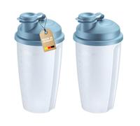 Westmark 2 Vasos para mezclar y agitar con escala medidora - Práctico agitador con disco mezclador extraíble y boquilla con cierre, 0,5 l, plástico, sin BPA, 243522EB