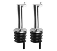 Westmark 2 Vertedores para aguardiente/aceite/vinagre, Con tapas, con Tubo de Aire, Metal/Acero Inoxidable, Corcho de Plástico, Inox Standard, Plateado, 45522280