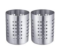 Westmark 2X Bote para Cubiertos/Utensilios de Cocina, Redondo, Diámetro 10 cm, Altura 13 cm, Acero Inoxidable, Plateado, 690122E3