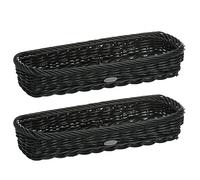 Westmark 2X Cesta de Cubiertos, Apto para hostelería, Rectangular, Aprox 39, 5 x 28 x 8, 5 cm, Fibra sintética, Edición Saleen, Negro, 020169191E3