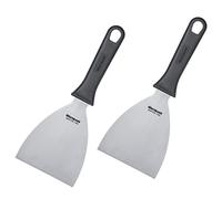 Westmark 2X Rasqueta Profesional, Recta, Rígida, Cerrada, Tamaño de la Hoja 10 x 13 cm, Longitud 26 cm, Acero Inoxidable/plástico, Master Line, Negro/Plata, 133022E3