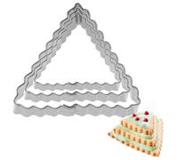 Westmark 3 moldes para Galletas de terraza, Forma de triángulo Ondulado, 4 cm, 5 cm, 6 cm, Acero Inoxidable, Plata, 12 x 12 x 2 cm