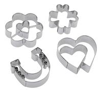 Westmark 31932260 Set Moldes Suerte y Amor, Acero Inoxidable, Plata, 22.5 x 13 x 2.6 cm, 4 Unidades