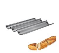 Westmark 32982260 - Molde para 3 baguettes (38,5 cm, acero, antiadherente, largo), color gris