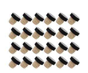 Westmark, 482020E3 - Juego de 24 tapones para botellas de 0,7-1 l, corcho natural/plástico, color marrón claro y negro