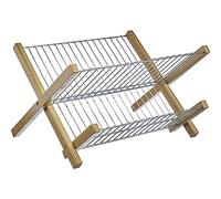 Westmark 52572260 Escurreplatos Plegable-Tilo, bambú FE, Plata/Marrón
