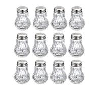 Westmark 653722E2 - Salero (12 unidades, 50 ml, cristal y acero inoxidable), color plateado y transparente