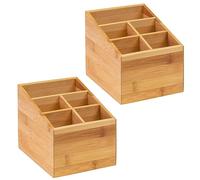 Westmark 698422E3, Organizador de Cocina, Bambú, 5 Compartimentos, Color Marrón Claro, 13 x 13.5 x 16 cm (2 unidades)