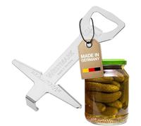 Westmark Abridor de tapa de vidrio / rosca, Con abrebotellas, Longitud: 13,1 cm, Acero, Cromado, Vacumex, Plateado, 10562270