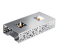 Westmark 24852260 Bandeja calientaplatos, Placa de Calentamiento de Óptima Calidad para Mantener la Comida Caliente en la Mesa con portavelas, 240 × 120 × 52 mm, Acero Inoxidable