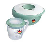 Westmark Bol y vaso mezclador Helena - 2 piezas, 2,5 l y 1,4 l | Tapa antisalpicaduras, vaso con escala y vertedor, anillos de goma antideslizantes, sin BPA, verde menta/blanco, 315322E9