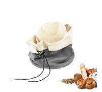 Westmark Bolsa de pan con almohadilla térmica, Panera de tela, panecillos, huevos, Almacenamiento de pan moderno de algodón, antracita/beige, ø 20 x 23 cm