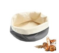 Westmark Bolsa de pan redonda, panera de tela para pan, bollos, bollería y fruta, panera moderna de algodón, antracita/beige, ø 20 x 12 cm