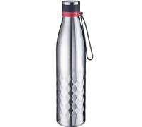 Westmark Botella térmica, Capacidad para 8 horas de frío/calor, Resistente al dióxido de carbono, 1000 ml, Acero inoxidable/silicio/plástico, Sin BPA, Viva, Plateado/rojo, 5284226S