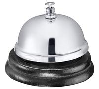 Westmark Campana de mesa/recepción, ø 8 cm, Sonido claro, Madera/acero (cromado), Apart, Plata/negro, 63242260
