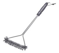 Westmark Cepillo para Parrillas 46 cm - Mango Largo, Ideal para Limpiar su Barbacoa, ya Sea de Hierro Fundido o de Acero Inoxidable, con práctico Lazo de Cuero - Acero Inoxidable, PP