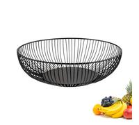 Westmark Cesta de alambre Lumos Large, Elegante frutero y panera, Cesta decorativa de metal para frutas, verduras, pan y bollos, Negro, 28 cm