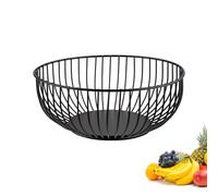 Westmark Cesta de alambre Lumos Small, Elegante frutero y panera, Cesta decorativa de metal para frutas, verduras, pan y bollos, Negro, 20 cm