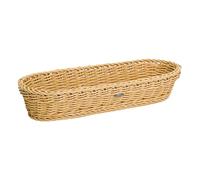 Westmark Cesta para baguette Saleen - oval, plana, 40 x 16 x 8 cm | Para baguettes y pan en hostelería, trenzada a mano, sin BPA, apta para lavavajillas, hasta 70 °C, beige claro, 02051730101
