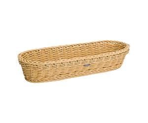 Westmark Cesta para baguette Saleen - oval, plana, 40 x 16 x 8 cm | Para baguettes y pan en hostelería, trenzada a mano, sin BPA, apta para lavavajillas, hasta 70 °C, beige claro, 02051730101