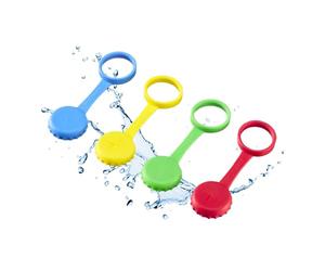 Westmark Chapas de silicona - set de 4, con ranura para pajitas | Protegen de avispas y polvo, reutilizables, para camping y pícnic, apto para lavavajillas, sin BPA, 44412260