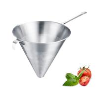 Westmark Chinois Pro colador puntiagudo, colador fino con perforaciones alrededor, acero inoxidable, óptimo para caldos, cremas y salsas, plateado, Ø 23 cm