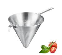 Westmark Chinois Pro colador puntiagudo, colador fino con perforaciones alrededor, acero inoxidable, óptimo para caldos, cremas y salsas, plateado, Ø 20 cm