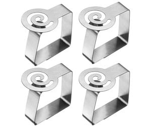 Westmark Clips para Sujetar manteles Spiral - Juego de Pinzas para manteles, Ideales para mesas de jardín, adecuadas para mesas con un Grosor de 1 - 3 cm - Acero Inoxidable, 4 Piezas
