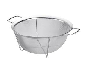 Westmark Colador de pie - colador de malla fina de acero inoxidable con base estable y asas para un agarre seguro y transporte, ala ancha, apto para lavavajillas, diámetro de 25 cm